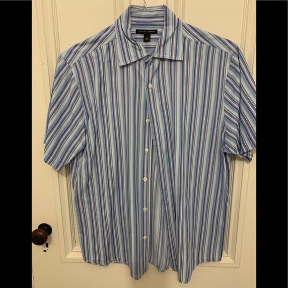Banana Republic Blue/teal striped Button down M - Picture 1 of 3